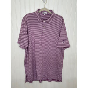 Men's Peter Millar Polo Shirt XL Purple White